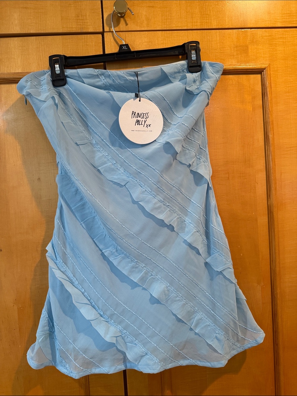 Princess Polly Sky Blue Ruffle Mini Skirt